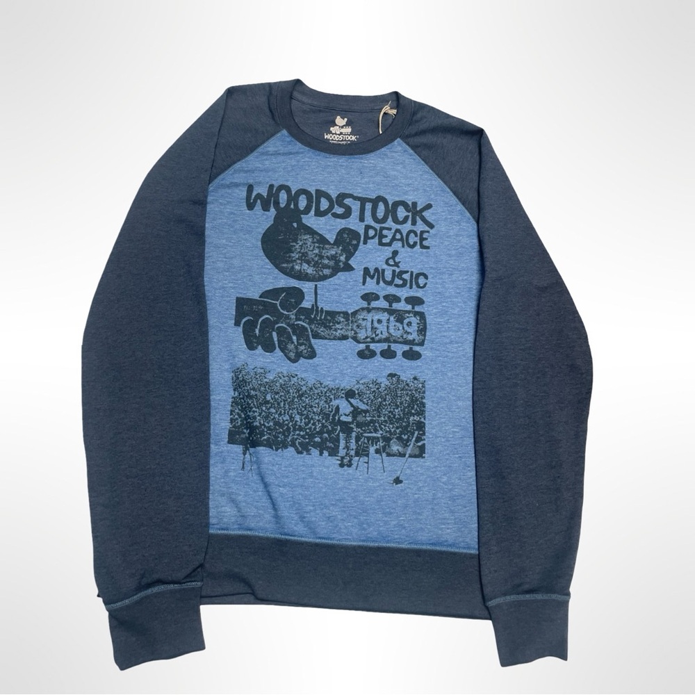 Lucky brand medium blue men's graphic Woodstock longsleeve sweater‎ Size Medium